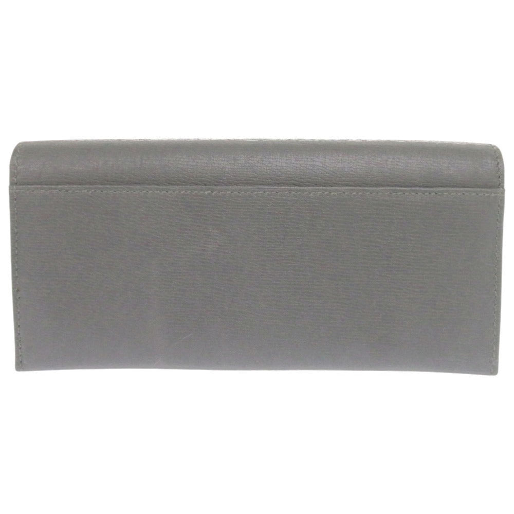 GUCCI Long Wallet Purse 256348 leather gray Interlocking G mens Used Authentic