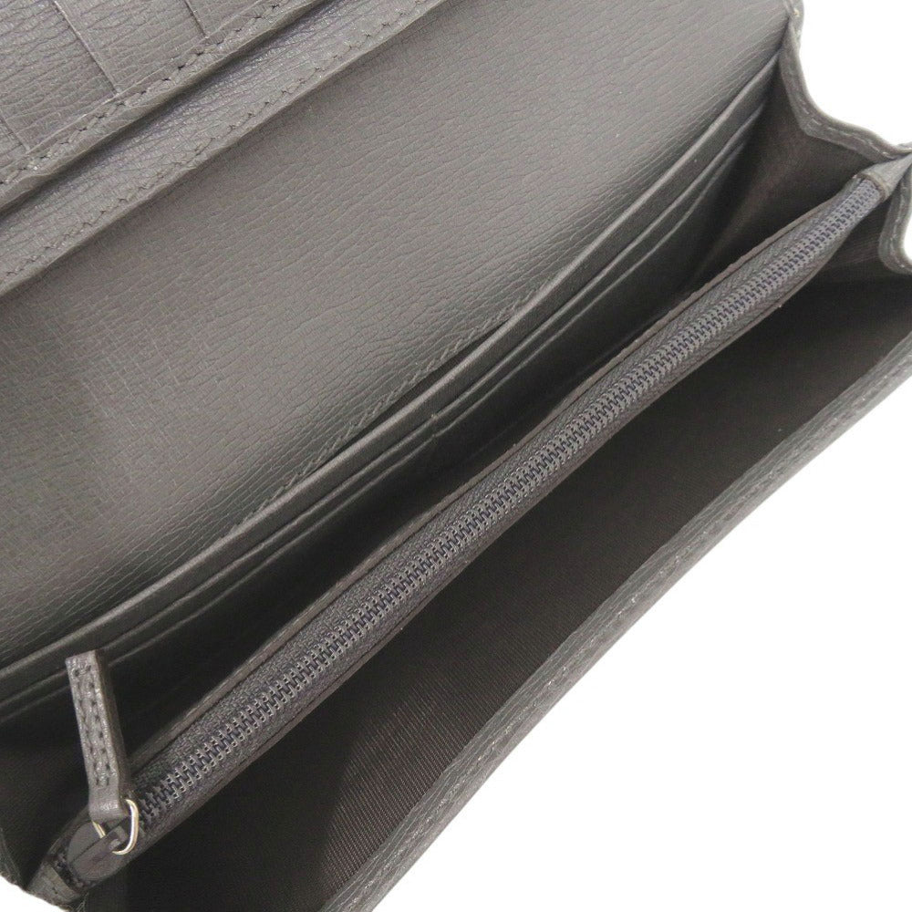 GUCCI Long Wallet Purse 256348 leather gray Interlocking G mens Used Authentic