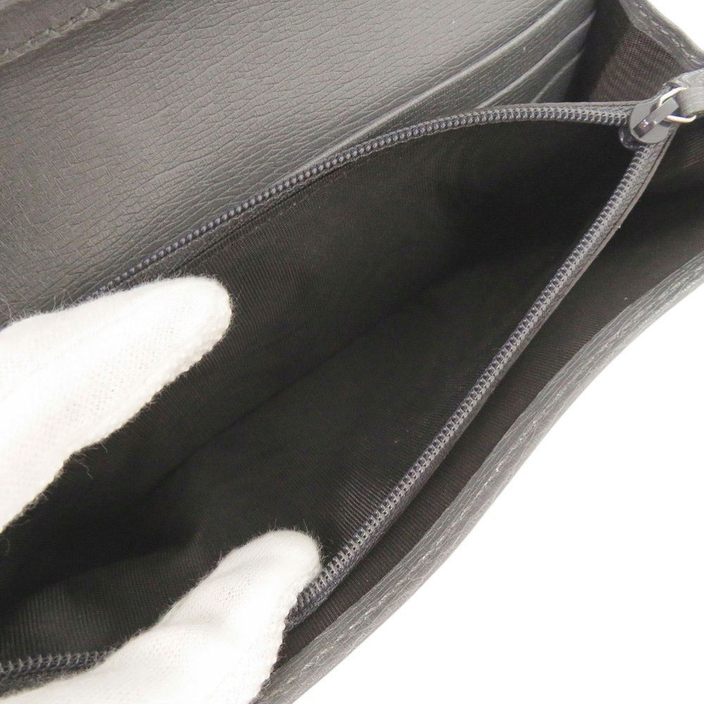 GUCCI Long Wallet Purse 256348 leather gray Interlocking G mens Used Authentic