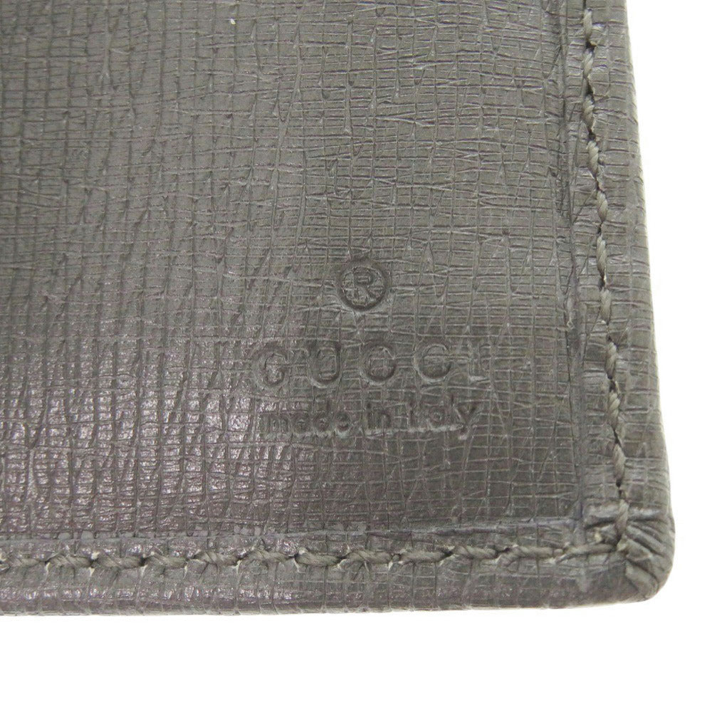 GUCCI Long Wallet Purse 256348 leather gray Interlocking G mens Used Authentic