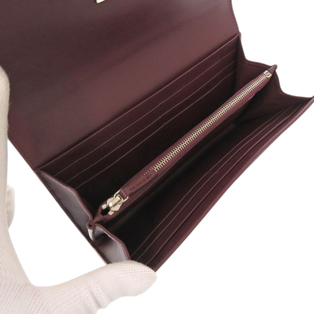 FENDI Long Wallet Purse 8M0377 leather Bordeaux Peekaboo Women Used Authentic