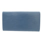 LOUIS VUITTON Long Wallet Purse M63575 Epi Leather blue Two fold Epi Porto Mon Credit unisex(Unisex) Used Authentic