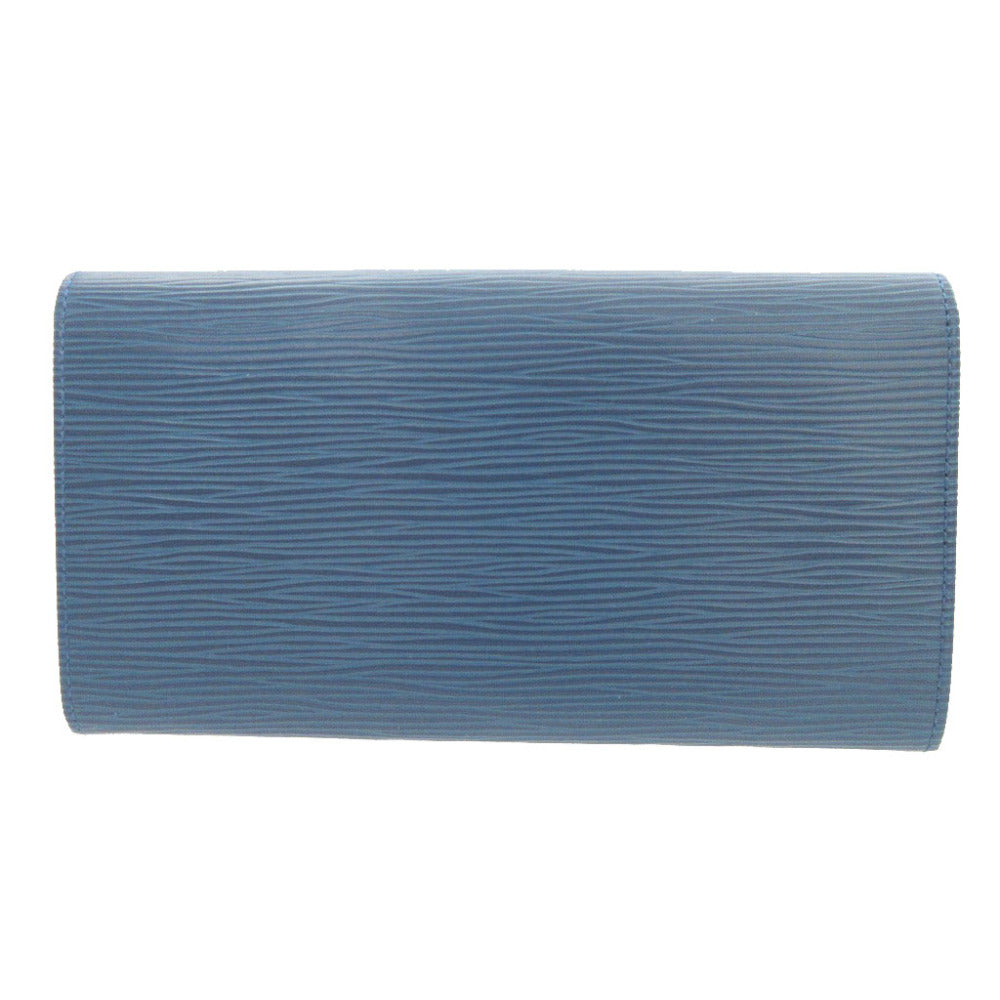 LOUIS VUITTON Long Wallet Purse M63575 Epi Leather blue Two fold Epi Porto Mon Credit unisex(Unisex) Used Authentic