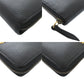 GUCCI Long Wallet Purse 524291 leather black Zip Around GG Marmont Ribbon Women Used Authentic