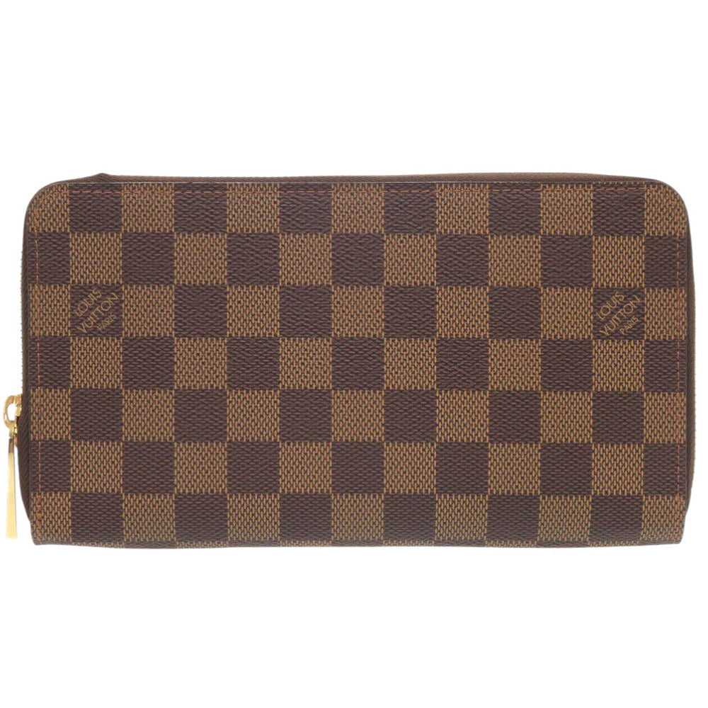 LOUIS VUITTON Long Wallet Purse N60003 Damier canvas Brown Damier Zippy Organizer unisex(Unisex) Used Authentic