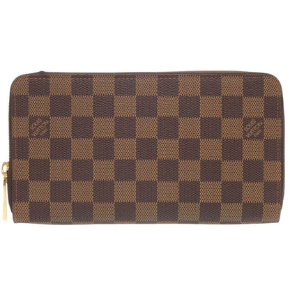 LOUIS VUITTON Long Wallet Purse N60003 Damier canvas Brown Damier Zippy Organizer unisex(Unisex) Used Authentic