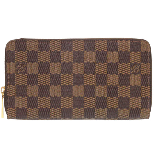 LOUIS VUITTON Long Wallet Purse N60003 Damier canvas Brown Damier Zippy Organizer unisex(Unisex) Used Authentic