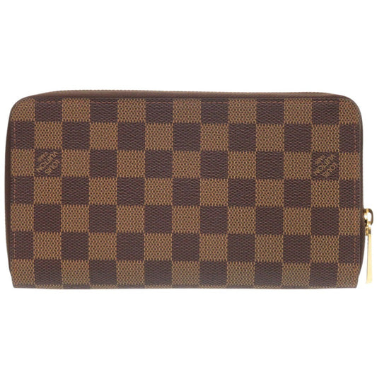 LOUIS VUITTON Long Wallet Purse N60003 Damier canvas Brown Damier Zippy Organizer unisex(Unisex) Used Authentic