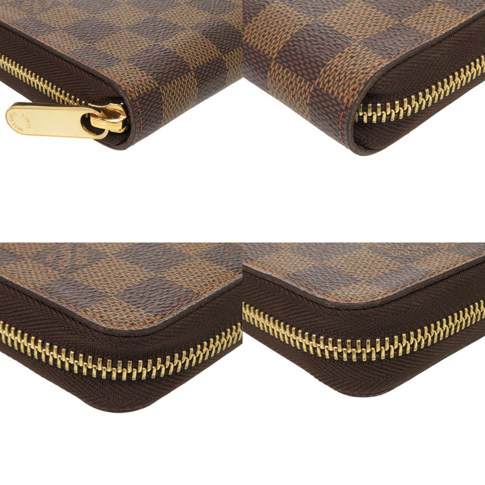 LOUIS VUITTON Long Wallet Purse N60003 Damier canvas Brown Damier Zippy Organizer unisex(Unisex) Used Authentic