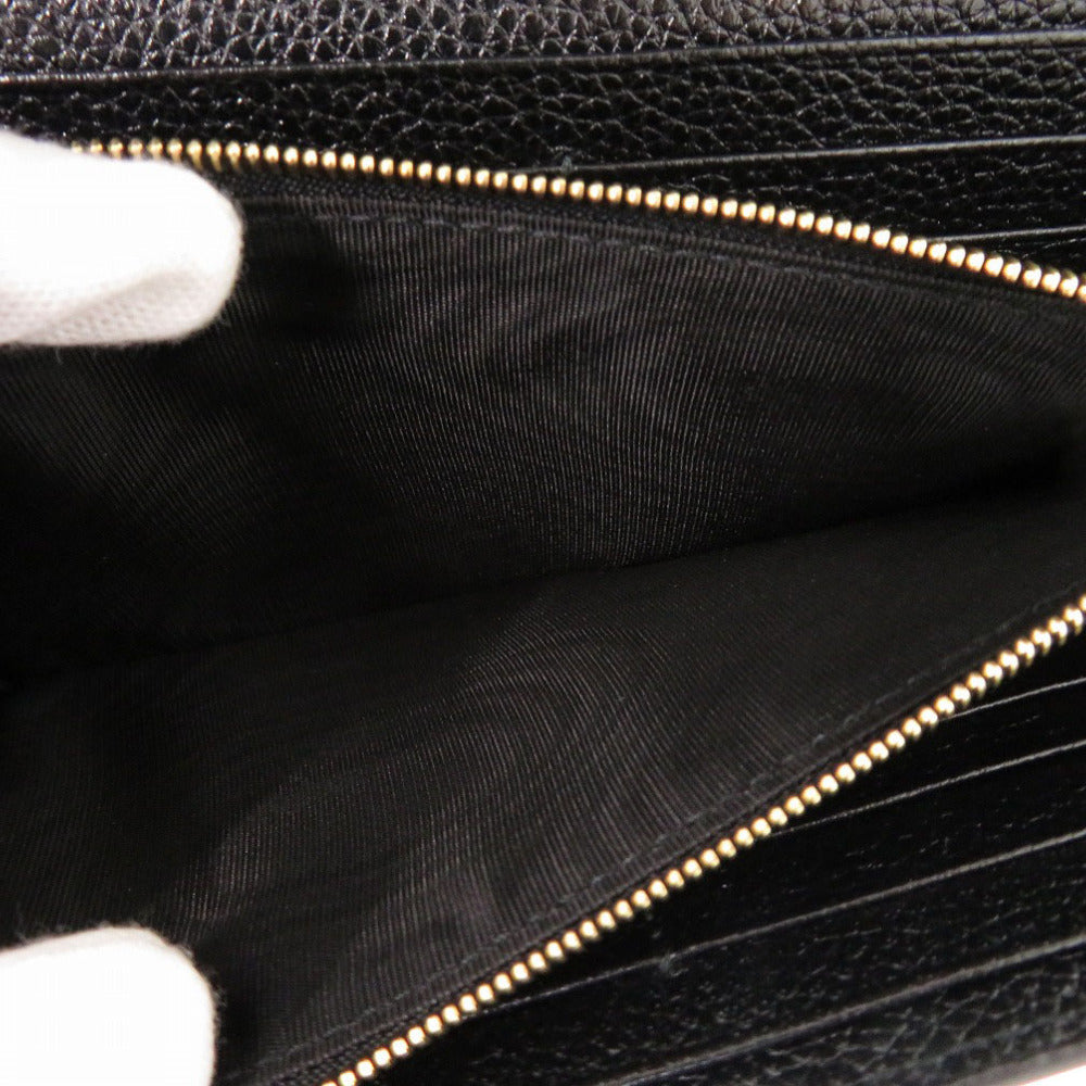 GUCCI Long Wallet Purse 573612 Calfskin black Zumi Women Used Authentic