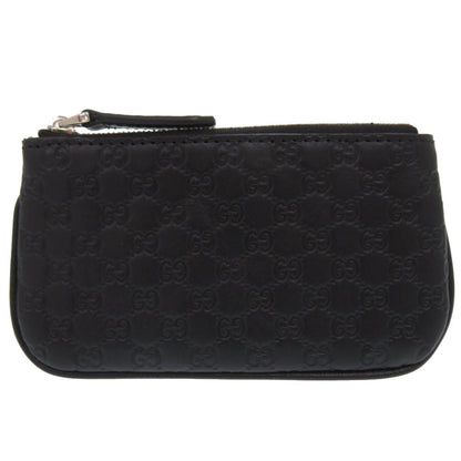 GUCCI Coin case 544476 leather black Micro Guccissima with key ring unisex(Unisex) Used Authentic