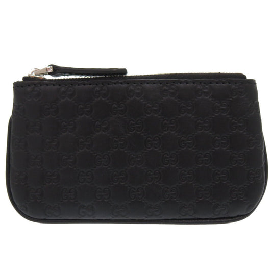 GUCCI Coin case 544476 leather black Micro Guccissima with key ring unisex(Unisex) Used Authentic