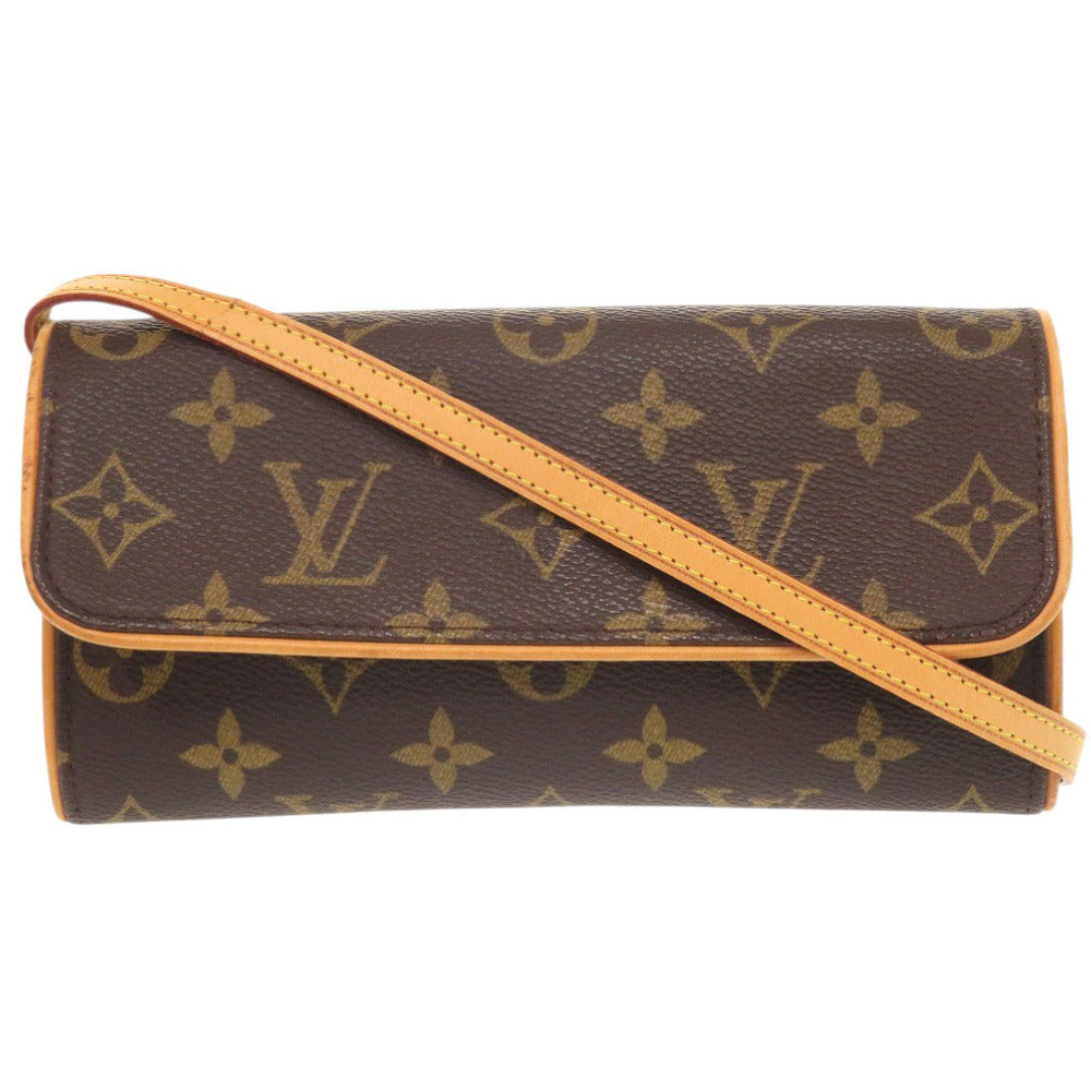 LOUIS VUITTON Shoulder Bag M51854 Monogram canvas Brown Monogram Pochette Twin PM Women Used Authentic