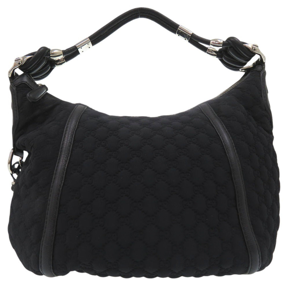 GUCCI Shoulder Bag Nylon black GG logo one belt fringe bamboo horsebit hobo bag unisex(Unisex) Used Authentic