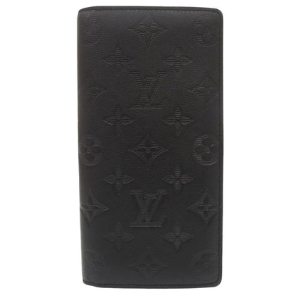 LOUIS VUITTON Long Wallet Purse M62900 leather Noir Monogram shadow Portefeuille Braza mens Used Authentic