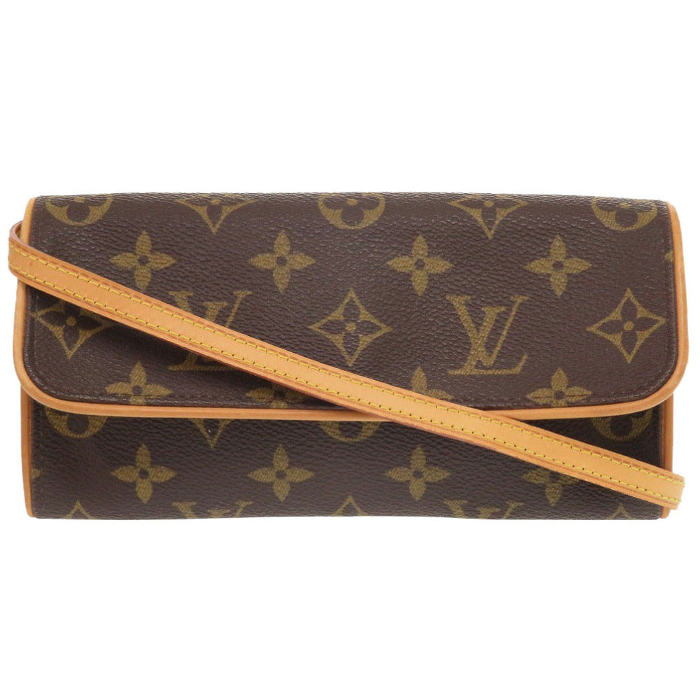 LOUIS VUITTON Shoulder Bag M51854 Monogram canvas Brown Monogram Pochette Twin PM Women Used Authentic
