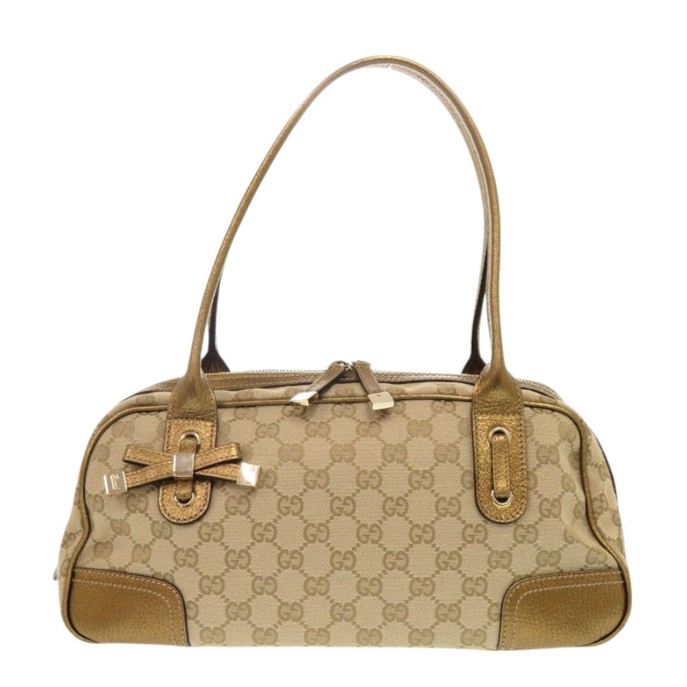 GUCCI Handbag 161720 GG canvas beige Princess Mini Boston Duffel bag Women Used Authentic