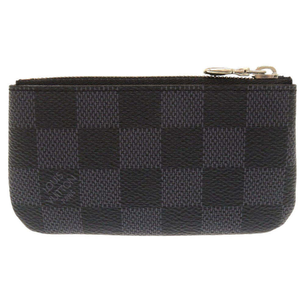 LOUIS VUITTON Coin case N60155 Damier Grafitto Canvas black Damier Graphite Pochette Cre mens Used Authentic