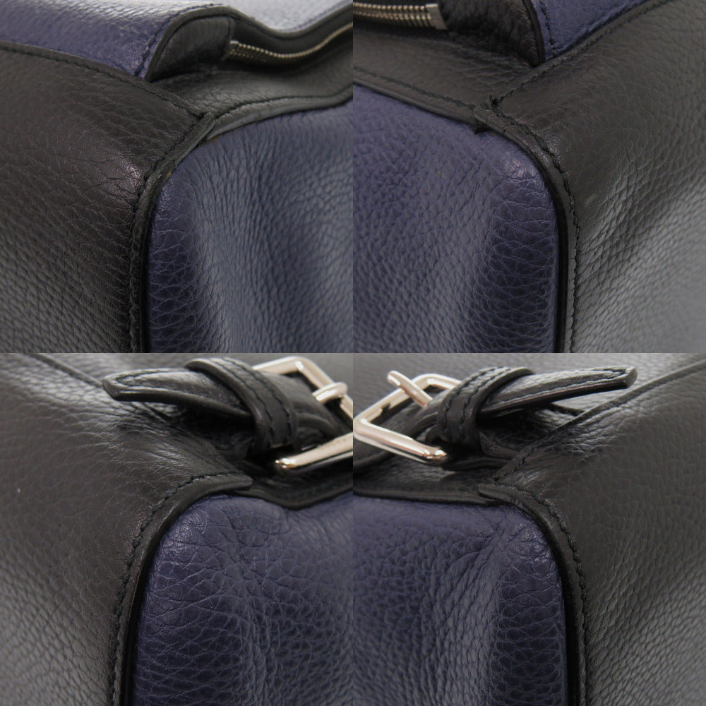GUCCI Backpack 406364 leather Navy mens Used Authentic