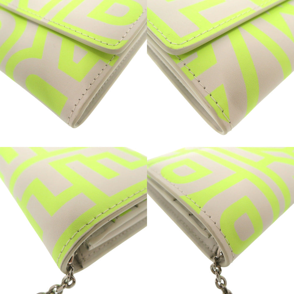 FENDI Long Wallet Purse leather yellow Chain wallet By Marc Jacobs Women Used Authentic