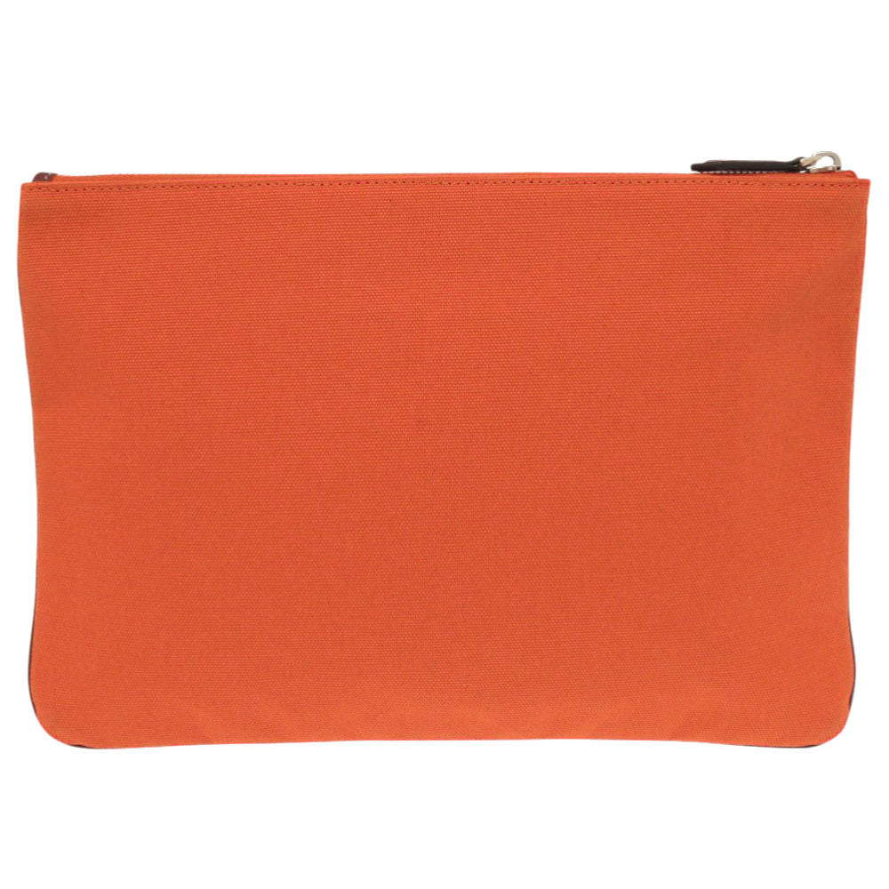 FENDI Clutch bag 7N0111 canvas Orange logo Women Used Authentic