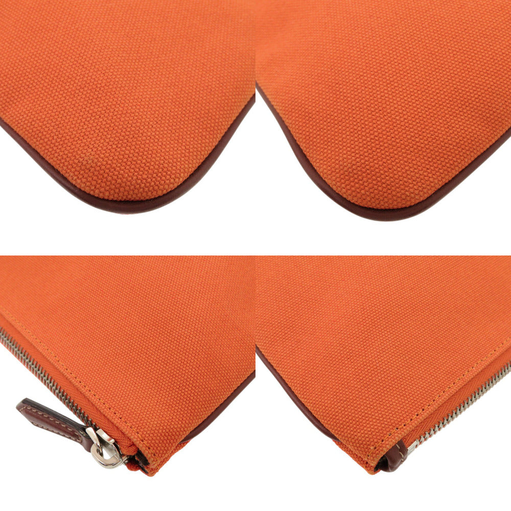 FENDI Clutch bag 7N0111 canvas Orange logo Women Used Authentic