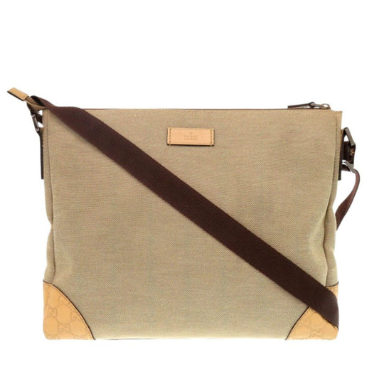 GUCCI Shoulder Bag 257301 canvas beige Women Used Authentic