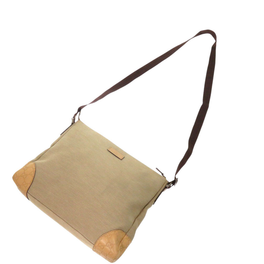 GUCCI Shoulder Bag 257301 canvas beige Women Used Authentic