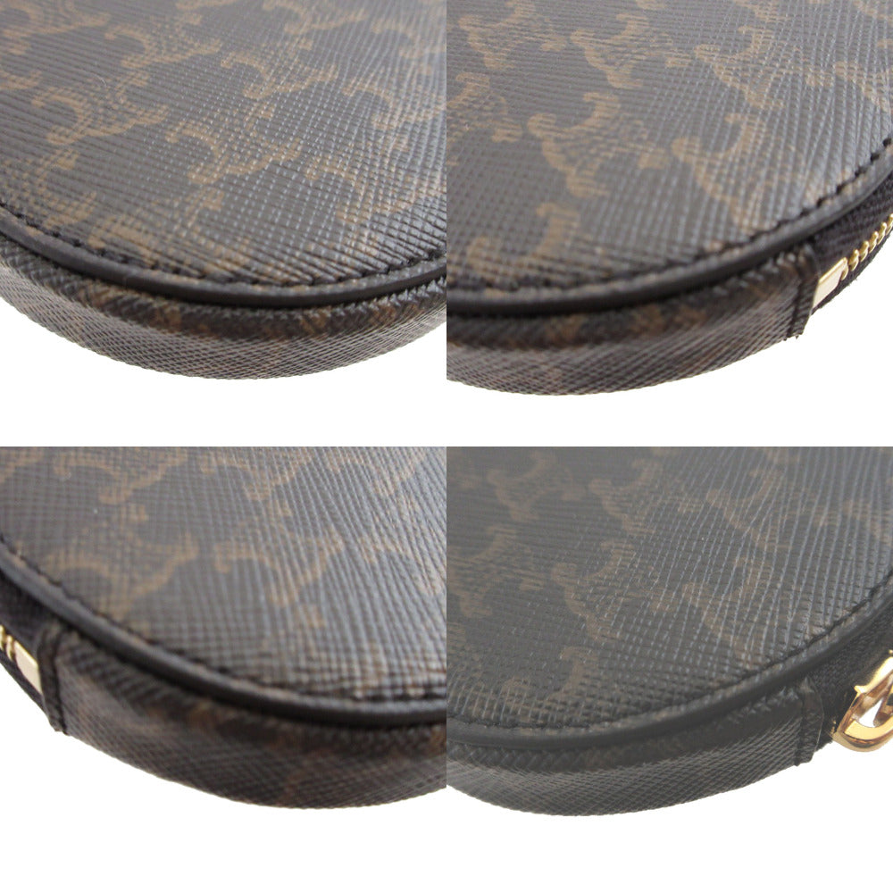 CELINE Coin case PVC black Triomphe Women Used Authentic