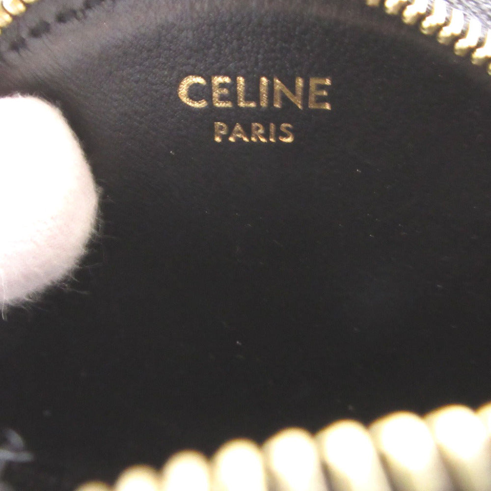 CELINE Coin case PVC black Triomphe Women Used Authentic
