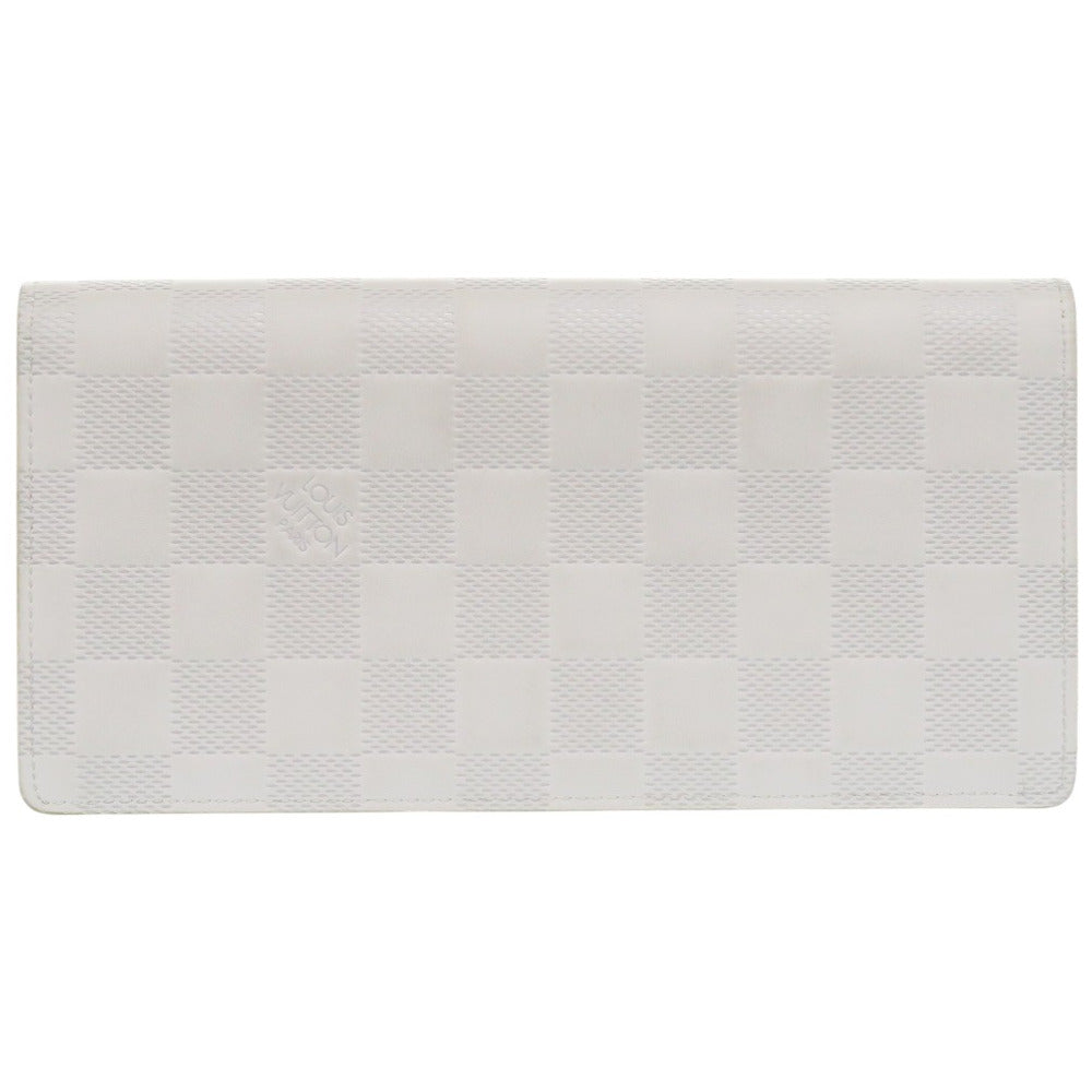 LOUIS VUITTON Long Wallet Purse N60335 Damier Anfini white Damier Portefeuille Braza mens Used Authentic