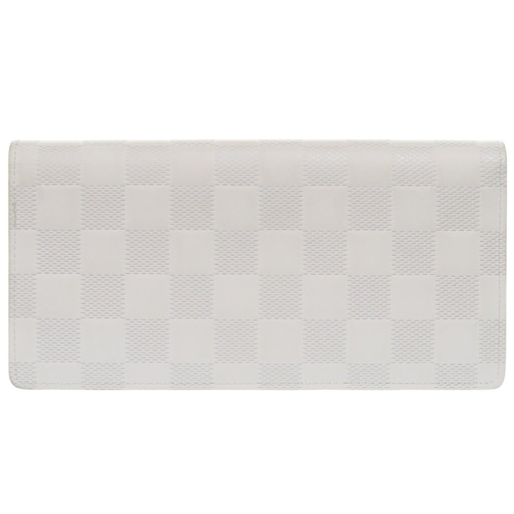 LOUIS VUITTON Long Wallet Purse N60335 Damier Anfini white Damier Portefeuille Braza mens Used Authentic