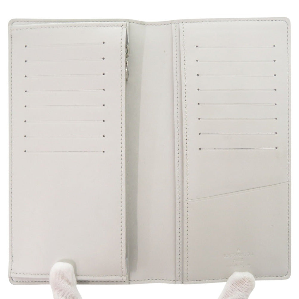 LOUIS VUITTON Long Wallet Purse N60335 Damier Anfini white Damier Portefeuille Braza mens Used Authentic