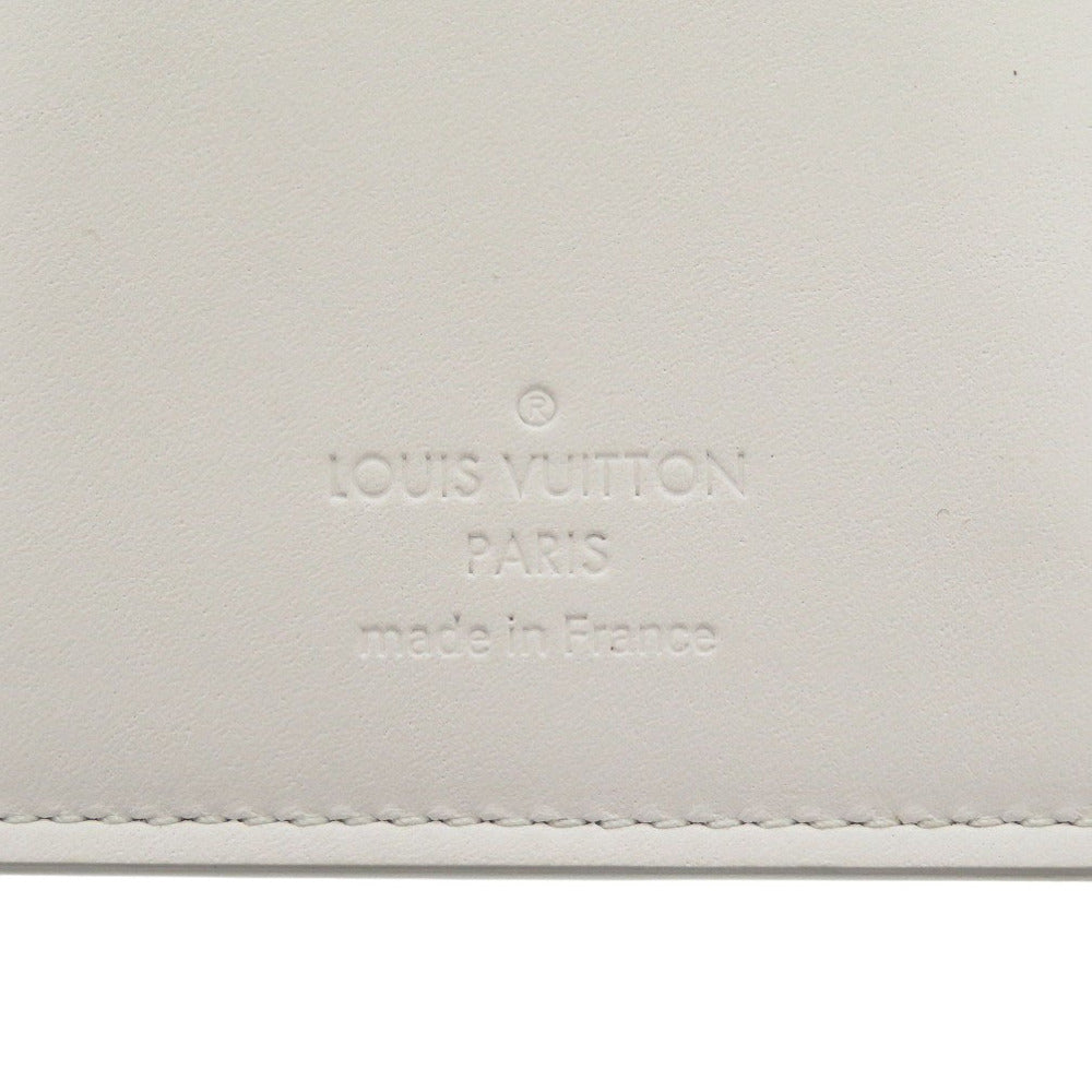 LOUIS VUITTON Long Wallet Purse N60335 Damier Anfini white Damier Portefeuille Braza mens Used Authentic