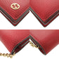 GUCCI Shoulder Bag 466506 leather Red Chain wallet Interlocking G Women Used Authentic