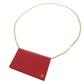 GUCCI Shoulder Bag 466506 leather Red Chain wallet Interlocking G Women Used Authentic