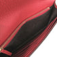 GUCCI Shoulder Bag 466506 leather Red Chain wallet Interlocking G Women Used Authentic
