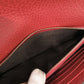 GUCCI Shoulder Bag 466506 leather Red Chain wallet Interlocking G Women Used Authentic