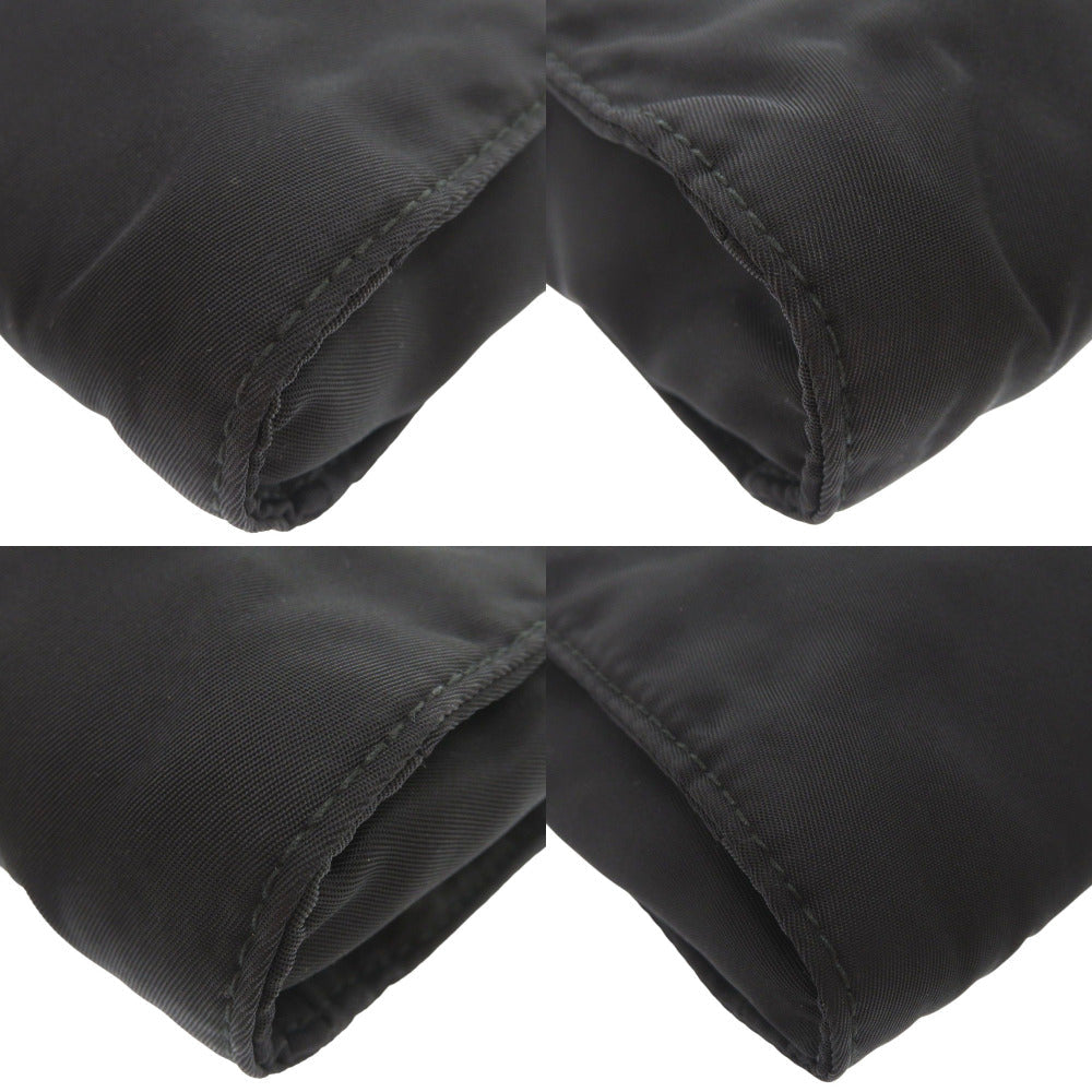 PRADA Clutch bag 2NE789 Nylon, Leather black Triangle logo unisex(Unisex) Used Authentic