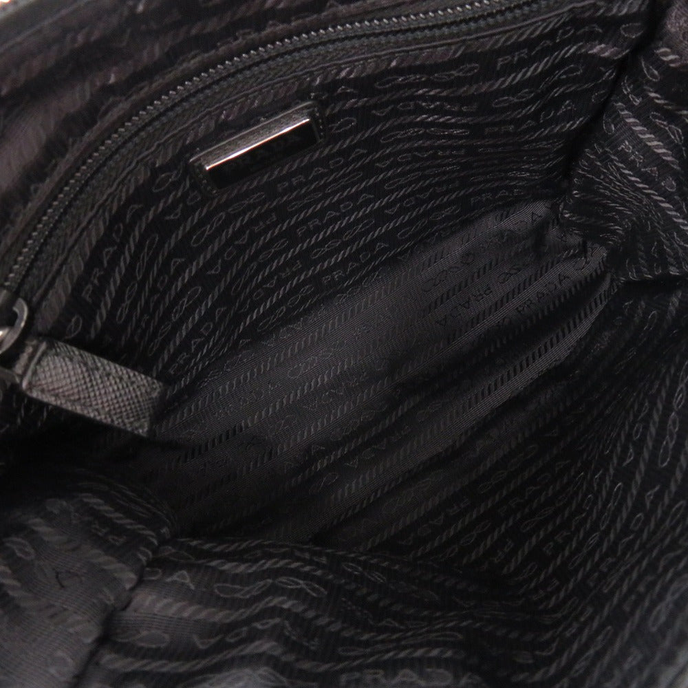 PRADA Clutch bag 2NE789 Nylon, Leather black Triangle logo unisex(Unisex) Used Authentic
