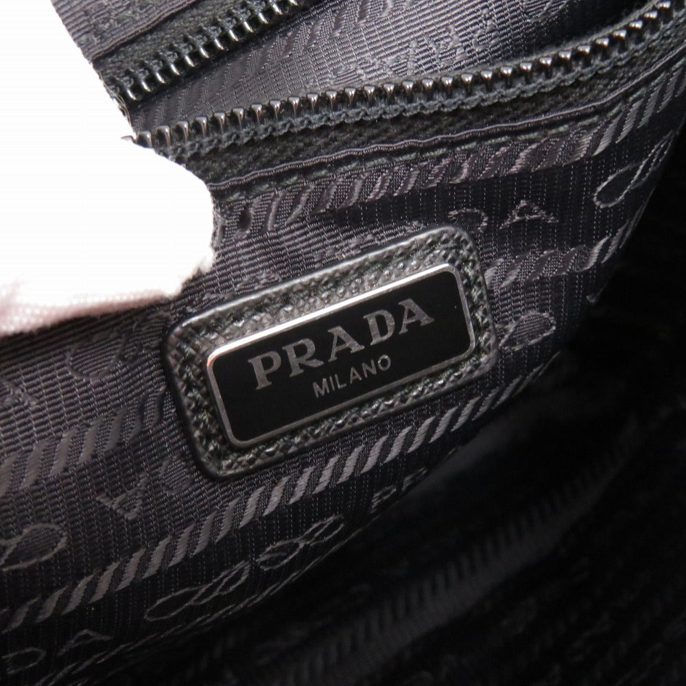 PRADA Clutch bag 2NE789 Nylon, Leather black Triangle logo unisex(Unisex) Used Authentic