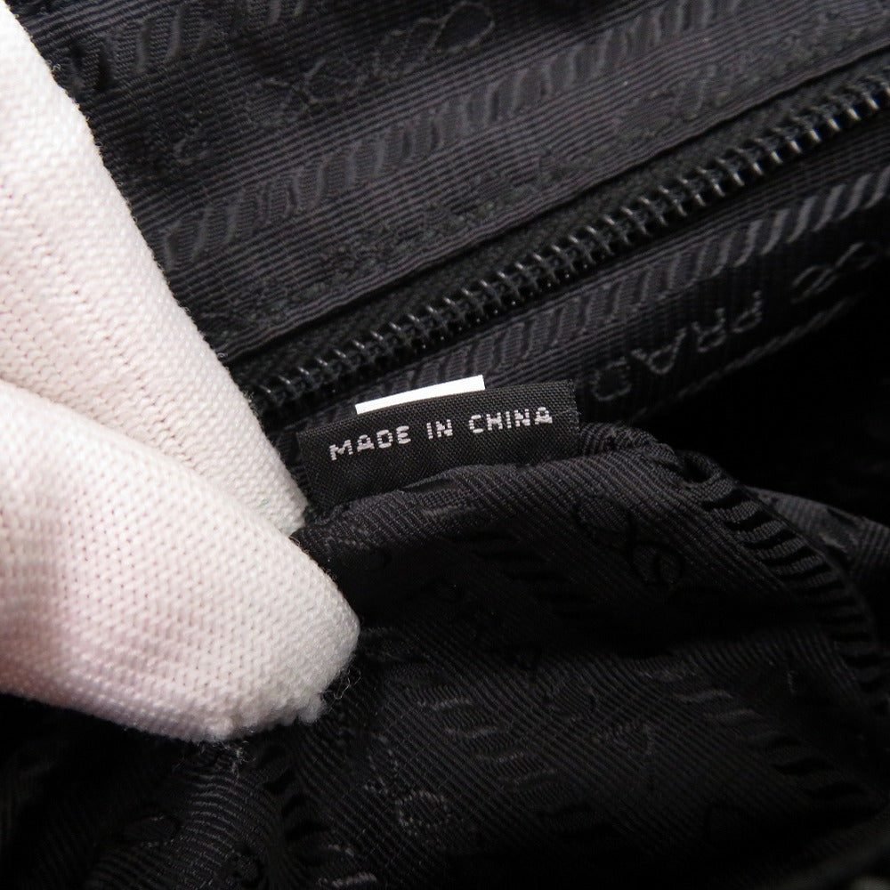 PRADA Clutch bag 2NE789 Nylon, Leather black Triangle logo unisex(Unisex) Used Authentic