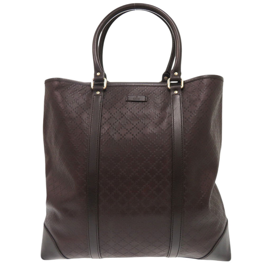 GUCCI Tote Bag 223668 leather Dark brown Diamante mens Used Authentic