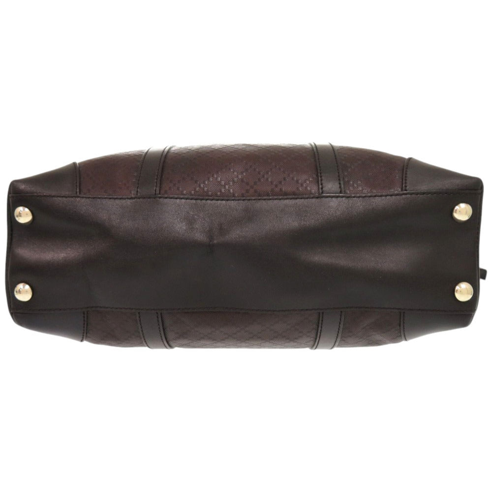 GUCCI Tote Bag 223668 leather Dark brown Diamante mens Used Authentic