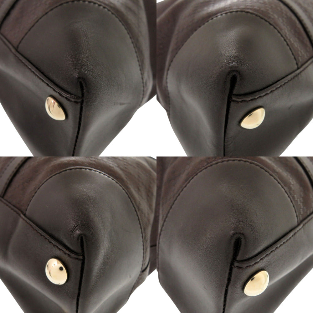 GUCCI Tote Bag 223668 leather Dark brown Diamante mens Used Authentic
