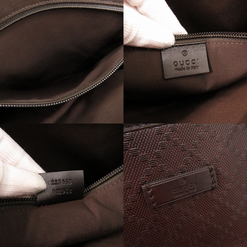 GUCCI Tote Bag 223668 leather Dark brown Diamante mens Used Authentic