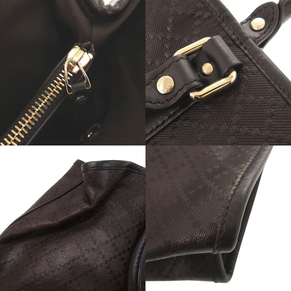 GUCCI Tote Bag 223668 leather Dark brown Diamante mens Used Authentic