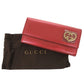 GUCCI Long Wallet Purse 245728 Patent leather Red Lovely heart Women Used Authentic