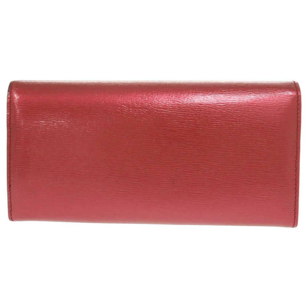 GUCCI Long Wallet Purse 245728 Patent leather Red Lovely heart Women Used Authentic