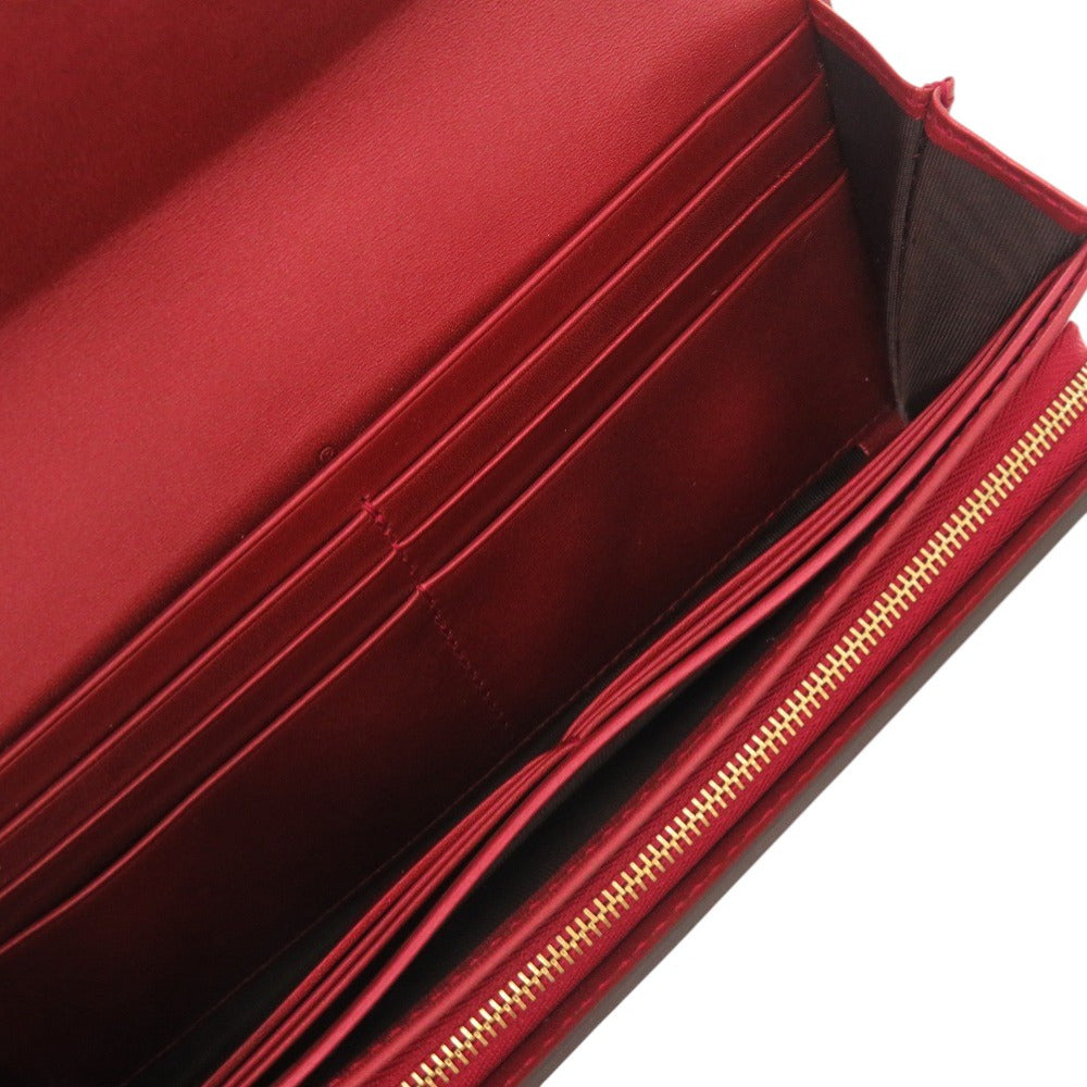 GUCCI Long Wallet Purse 245728 Patent leather Red Lovely heart Women Used Authentic
